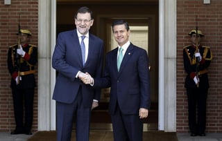  Mariano Rajoy recobió a Enrique Peña Nieto en el Palacio de la Moncloa. (EFE) 