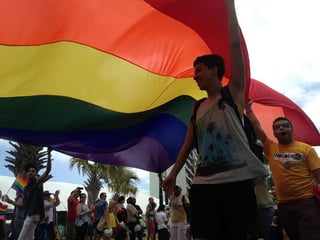 Los manifestantes se expresaron para frenar los crímenes de odio por la homofobia.  (Archivo)