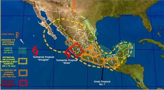 Dos tormentas se sitúan al mismo tiempo en el Pacífico Mexicano. (Conagua) 