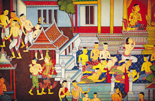 Extracto de uno de los murales del Templo Wat Pho. (Foto: Jeff Henig)