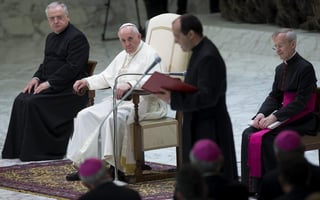 Durante la audiencia, los portavocexs que hablan en los varios idiomas había expresado al papa Francisco sus condolencias. (EFE) 
