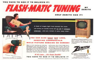 Anuncio publicitario de uno de los primeros controles remotos que surgieron, en la década de 1950. (ESPECIAL)