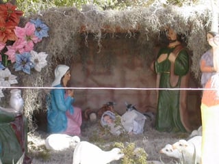 Representación del nacimiento del niño Jesús.