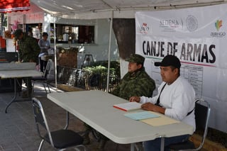 Canje. Hasta el martes 30 permanecerán los módulos de canje de armas en las ciudades de Gómez Palacio y Lerdo.