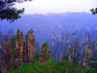 El paisaje más peculiar de Wulingyuan consiste en tres mil pilares y picos de arenisca bien afilados.