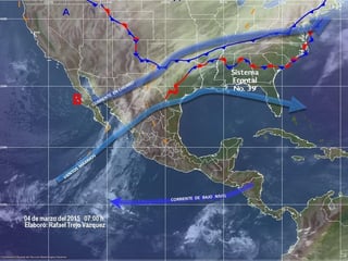 El frente frío 41 ingresará a partir del medio día sobre la frontera del norte y noreste del territorio nacional, produciendo potencial de lluvias fuertes acompañadas de tormentas eléctricas en Coahuila y Nuevo León. (Archivo)
