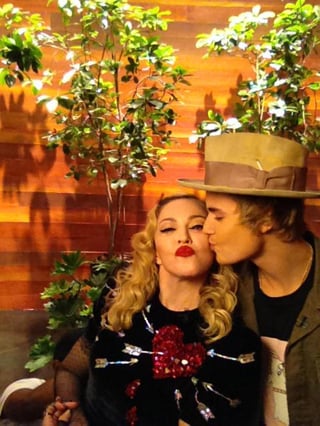 Madonna y Justin Bieber se encontraron en el show de Ellen DeGeneres. (Twitter)
