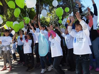 Celebración. Realizan actividades en el parque Morelos con motivo del Día Mundial del Agua. (EL SIGLO DE TORREÓN)