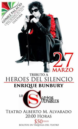 El concierto tributo será en el Teatro Alberto M. Alvarado a partir de las 20:00 horas. 