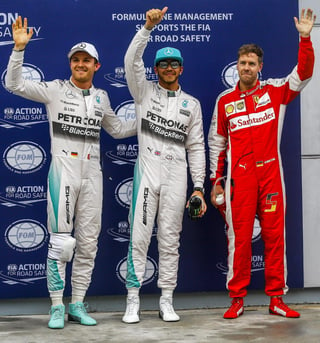 Hamilton, Vettel y Rosberg lograron las primeras posiciones. (EFE)
