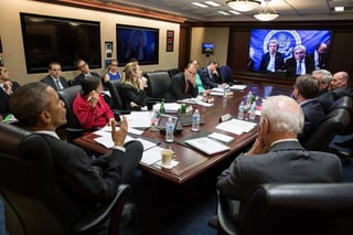 Sin avance. En la imagen Kerry en una videoconferencia en donde le informa a Obama que la negociación continúa.
