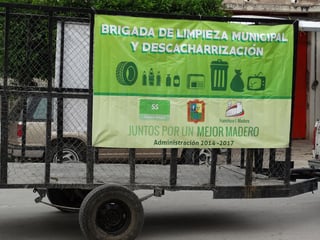 Recorridos. Las unidades de limpieza del ayuntamiento realizan recorridos por ejidos y zona urbana de Madero. (Mary Vázquez)