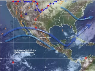 Dos canales de baja presión interaccionarán con el flujo de humedad del Océano Pacífico y Golfo de México. (Especial)
