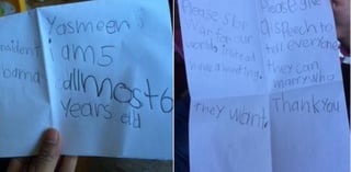 A la red social @POTUS, la tía de la pequeña Yazmeen hizo llegar las imágenes de una carta donde la menor escribió un par de peticiones al mandatario. (TWITTER)
