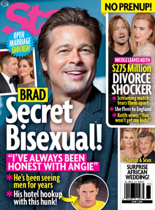 Historia. Según la revista, Pitt tuvo encuentros con un actor porno gay. 
