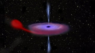 Observan por primera vez con 'gran precisión' el momento en el que un agujero negro, que ha estado 'dormido' desde 1989, engulle y expulsa masa procedente de su estrella vecina. (EFE)