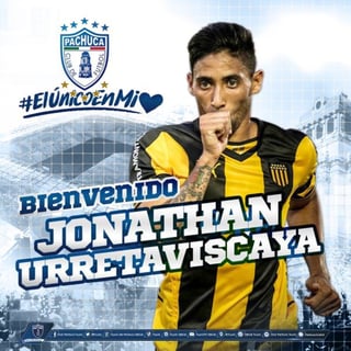 Jonathan Urretaviscaya se convierte en el primer refuerzo extranjero de Club Pachuca para el Torneo Apertura 2015. (TWITTER)