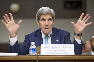 Estado.  El secretario de Estado estadounidense John Kerry testifica en el comité de Asuntos Exteriores del Senado. 