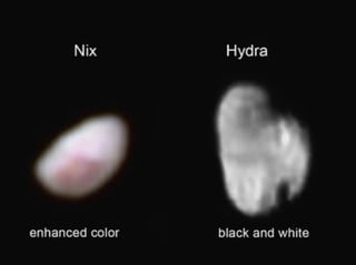 El pasado 14 de julio, la sonda fotografió a Nix e Hydra, lunas que son aproximadamente del mismo tamaño, pero totalmente diferentes. (INTERNET)