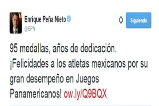El presidente de México felicitó a los atletas vía Twitter.