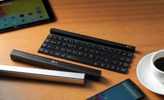 El LG Rolly Keyboard tiene la característica de ser enrollable sin dejar de ser un teclado físico completo. (LG)