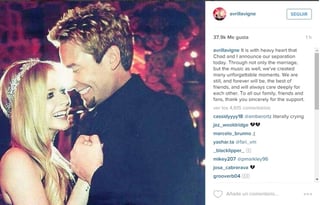 Después de de dos años de matrimonio, la cantante y el rockero Chad Kroeger anuncian su separación. (INSTAGRAM)