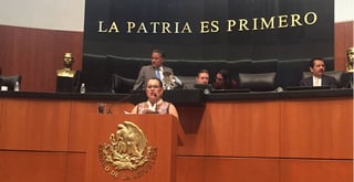 Propuesta. La senadora por Durango, Leticia Herrera, presentó la iniciativa en tribuna. (EL SIGLO DE TORREÓN)