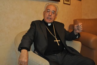 Mensaje. El obispo de Torreón, José Guadalupe Galván se une al llamado de paz que hace el Papa Francisco. (GUADALUPE MIRANDA)
