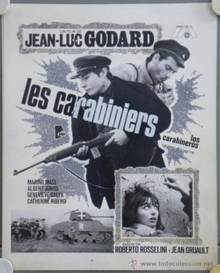 A destacar.  La película Los carabineros, de Juan-Luc Godard, que muestra lo sucio e intolerable de la guerra.