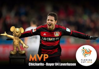“El Jugador Más Valioso: @CH14_ del @bayer04fussball. El Mickey dorado será entregado en Alemania”, informaron los organizadores de la Copa Florida en redes sociales. (TWITTER)