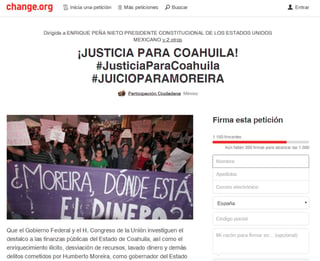 Sube. La cantidad de firmantes en la petición 'Justicia para Coahuila' ascendió a más de mil.