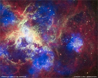 El 'cluster', bautizado como R136, está ubicado en la Nebulosa de la Tarántula, dentro de la Gran Nube de Magallanes, una galaxia enana que orbita alrededor de la Vía Láctea. (EFE)