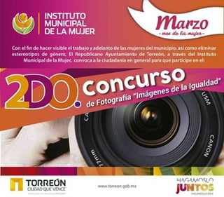Podrá participar el público general que guste de la fotografía como forma de expresión y que capte imágenes del municipio de Torreón, donde destaque el tema de la igualdad y la no discriminación. (ESPECIAL) 