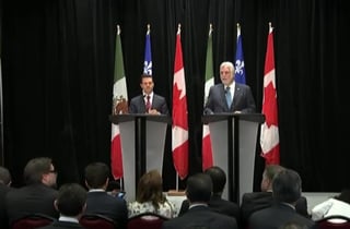 En conferencia de prensa conjunta con el primer ministro de Quebec, Philippe Couillard, el Ejecutivo federal recalcó que el mandato que tiene el gobierno es el que dicta la ley. (ESPECIAL)