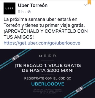 Convocatoria abierta. La empresa Uber sigue reclutando socios a través de su página de Internet y en redes sociales. (FACEBOOK)