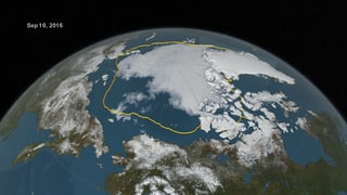 La cifra reportada se convierte en la segunda cobertura mínima de hielo que presenta el Ártico desde la registrada por vía satélite en 2007. (NASA)