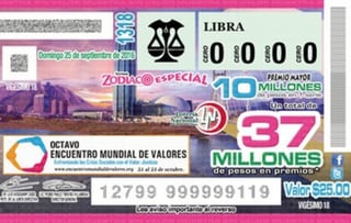 Suerte. Vuelve a favorecer a Torreón con el Premio Mayor del Sorteo Zodiaco de la Lotería Nacional con 10 millones de pesos.