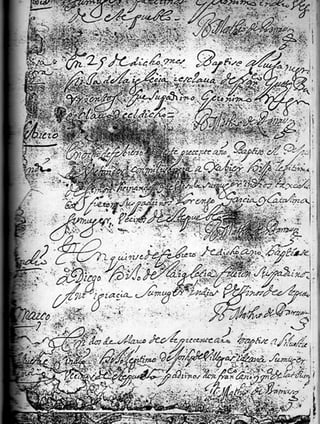 Primeras constancias signadas por el br. Matheo de Barraza en Parras. Enero de 1641. 
