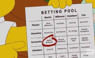 Postulados. En  la temporada 22, los Simpson hacen apuestas por saber quiénes compiten en los galardones y al parecer le atinaron.