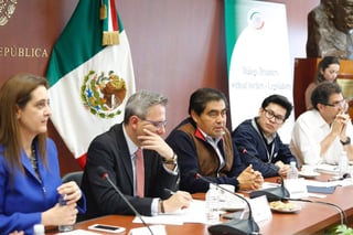 Los estudiantes conocidos como “dreamers” se reunieron con los legisladores Miguel Barbosa Huerta y Armando Ríos Piter, del PRD, y Vidal Llerenas, de Morena. (TWITTER)