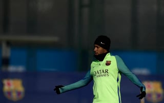 Neymar, durante un entrenamiento con el Barcelona. 