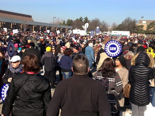 Encontra.En Warren, Michigan, se congregaron varias personas en apoyo al Obamacare.