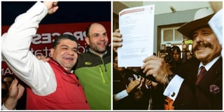 Miguel Riquelme y Armando Guadiana se registraron ayer como precandidatos. (ESPECIAL)