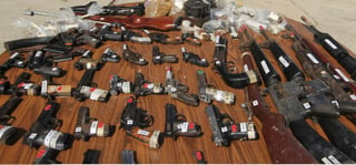 el armamento y demás objetos asegurados fueron puestos a disposición de las autoridades competentes. (ARCHIVO)