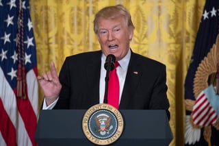 ‘Desastre’. Trump criticó durante una rueda de prensa el “desastre” heredado, dentro y fuera del país. 