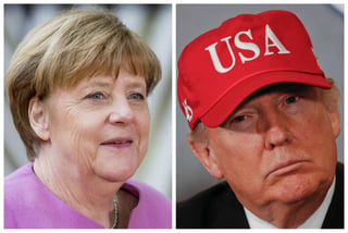 Tensa. Ángela Merkel (izq.) se enfrenta a un difícil dilema en su primer viaje a Washington para visitar a Donald Trump. 