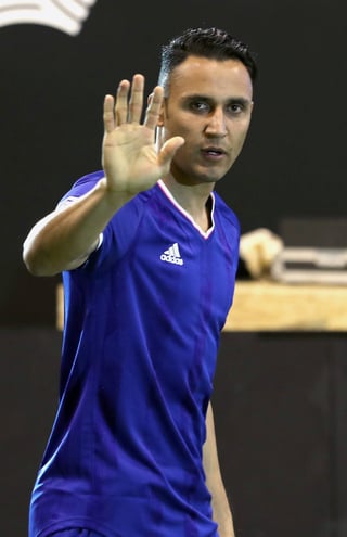 El portero costarricense del Real Madrid Keylor Navas, durante un acto publicitario de Adidas. (EFE)