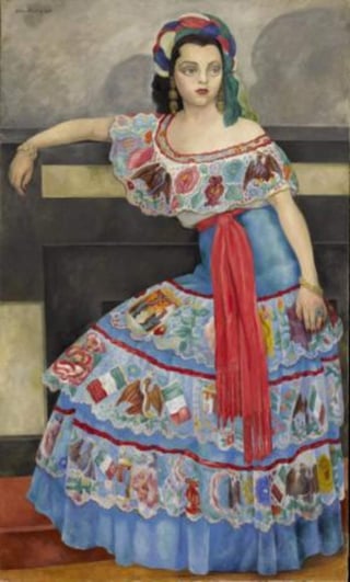 Se trata del 'Retrato de la señorita Matilde Palou', un óleo sobre lienzo de la estrella chilena del cine mexicano firmado en 1951. (TWITTER)