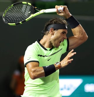 Rafael Nadal derrotó con facilidad 6-2, 6-3 a Jack Sock y avanzó a semifinales en el Abierto de Miami. (AP)