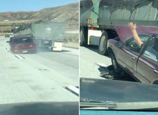 La persona que tomó el video fue la misma que le avisó al camionero lo que sucedía. (INTERNET)